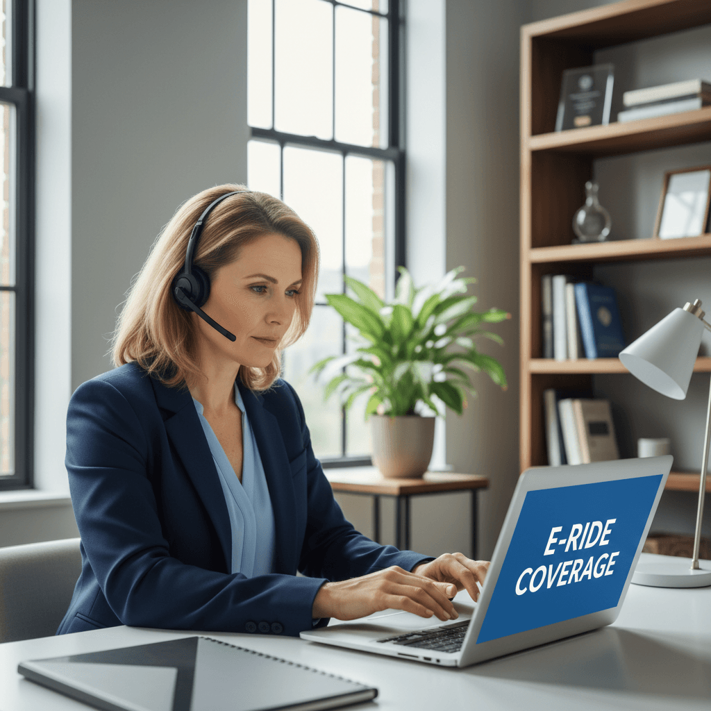 Specialist insurance agent ready to help with e-ride coverage